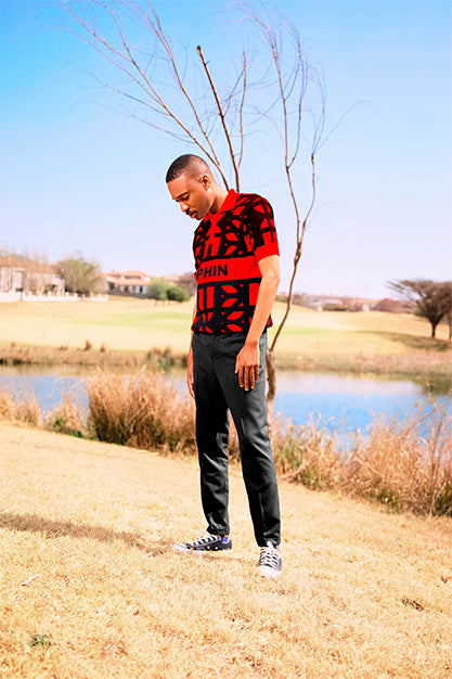 Unisex Red Knitted Golfer